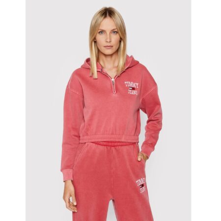 Tommy Hilfiger női kapucnis pulóver DW0DW11766 rózsaszín