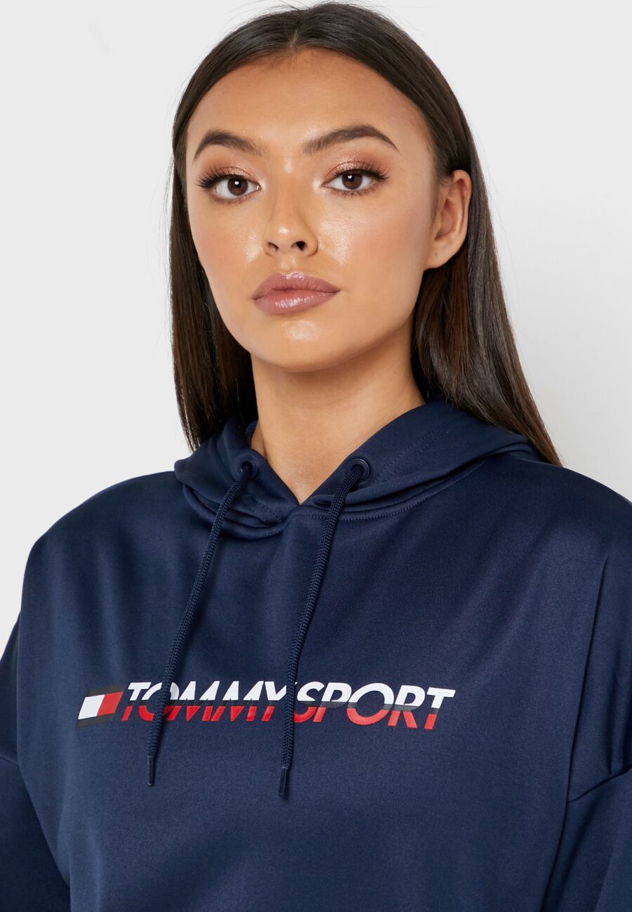 Tommy Hilfiger Sport női kapucnis pulóver S10S100093 401 sötétkék